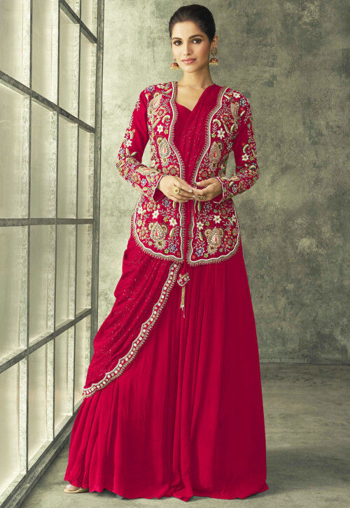 745 Fancy Wedding Wear Dupatta With Gown Catalog - The Ethnic World