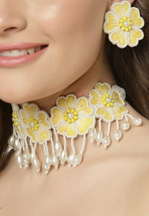 Buy Hand Embroidered Choker Necklace Online JJE145 Utsav Fashion