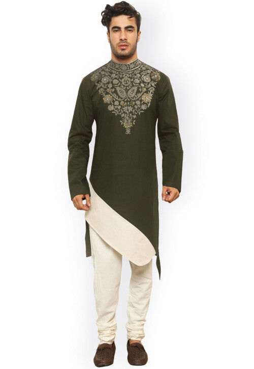 Shop Men's Designer Zari Cotton Kurta Set