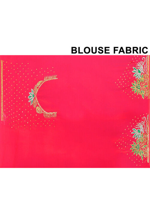 Hand Embroidered Georgette Saree in Fuchsia