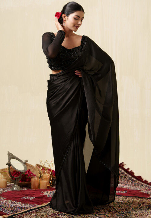 Mind-Boggling Grey Lycra Jacquard Satin Patti fancy designer saree - RJ  Fashion