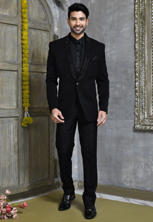 Suede black tuxedo store