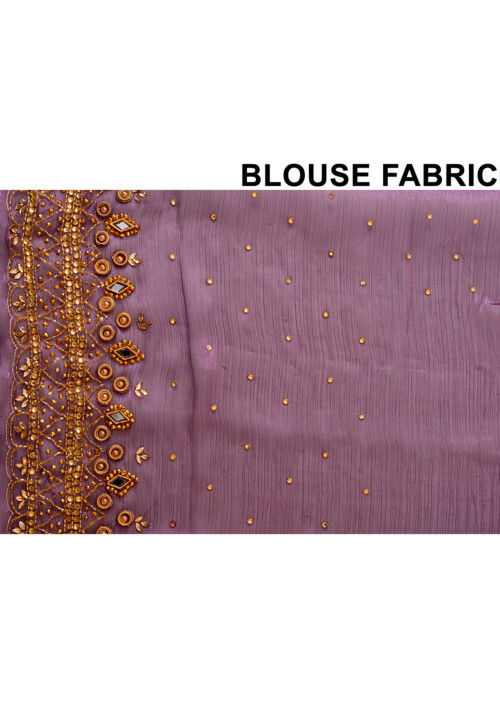 Hand Embroidered Tissue (Zimi Chu) Saree in Dark Lavender