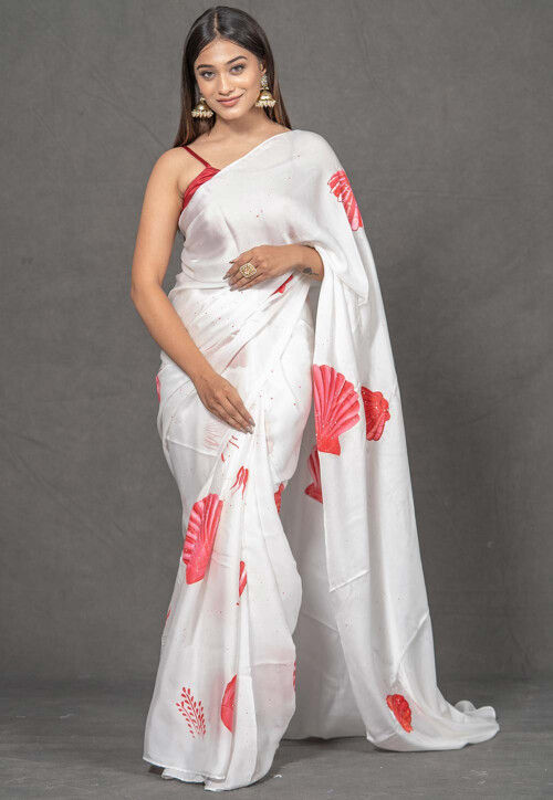 merakibyanchal - Black and white satin saree Fabric: satin... | Facebook