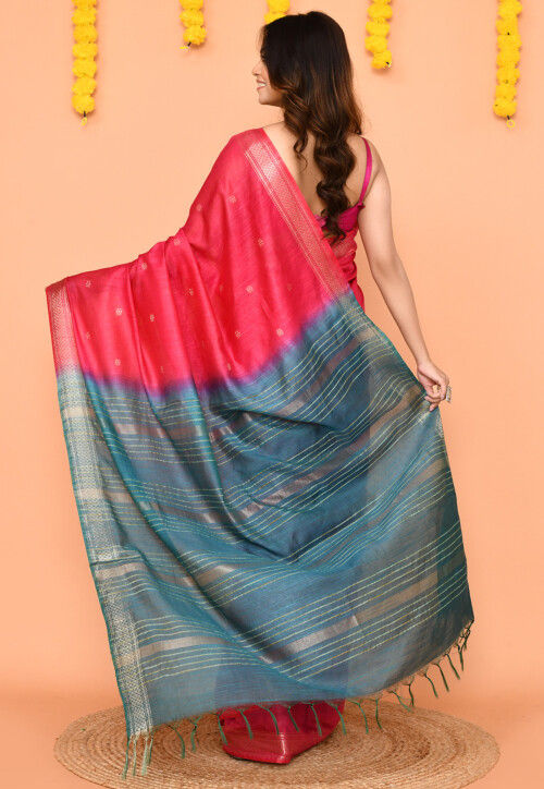 Handloom Art Silk Saree in Fuchsia