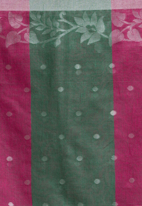 Handloom Cotton Saree in Green