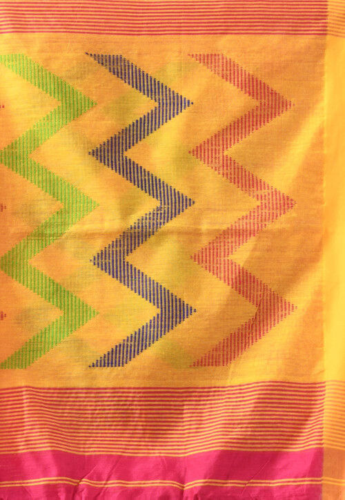 Handloom Cotton Jamdani Saree in Pink