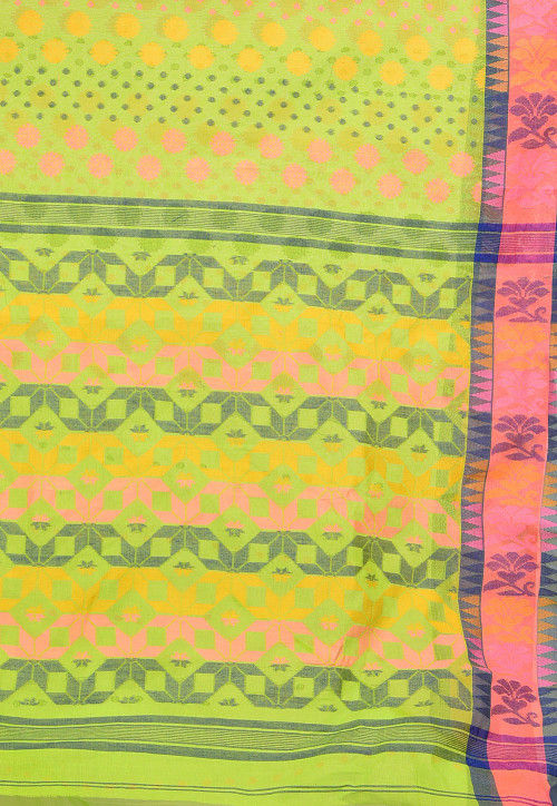 Handloom Cotton Tant Saree in Light Green : SPN5113