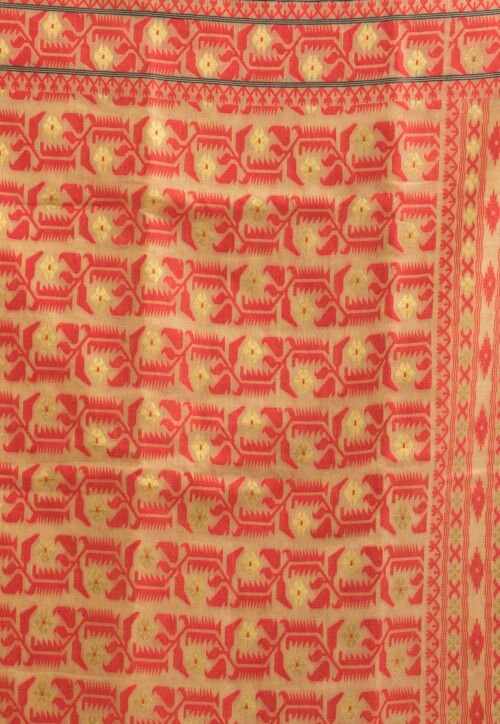 Handloom Jamdani Art Silk Saree in Beige