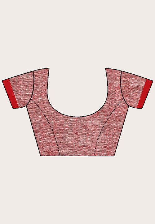 Handloom Linen Jamdani Saree in Grey