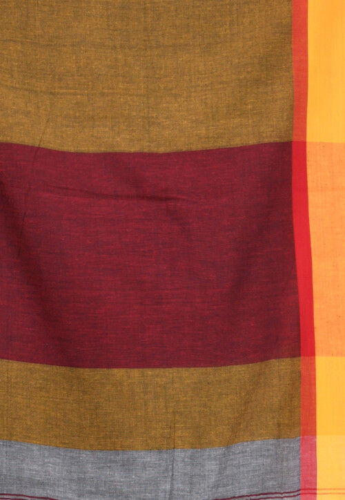 Handloom Pure Cotton Saree in Grey