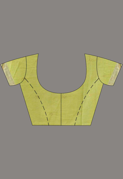 Handloom Pure Cotton Saree in Light Green