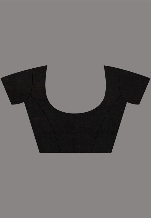 Handloom Pure Linen Jamdani Saree in Black