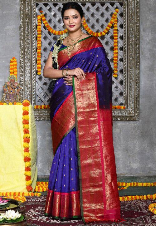 Pure Gadwal Handloom Brocade Silk Saree at Rs.13650/Piece in hyderabad  offer by Jyothi Saree Mandir Wholesalers Manufacturer