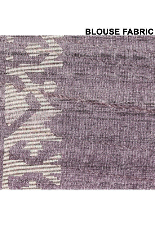 Ikat Printed Cotton Saree in Dusty Purple