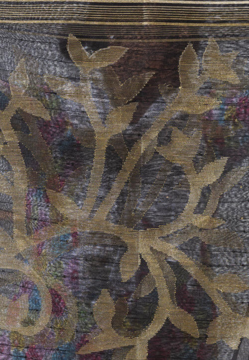 Jamdani Cotton Silk Saree in Black