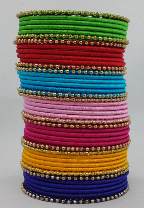 Buy Beaded Bangle Set in Multicolor Online : JDP109 - Utsav Fashion