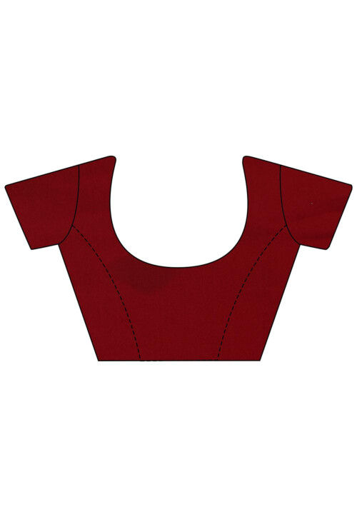 Kaftan Style Polyester Saree in Magenta