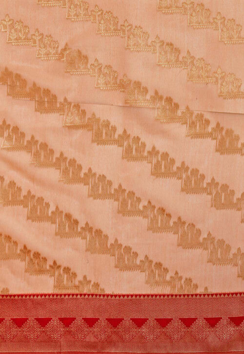 Kanchipuram Art Kanchipuram Linen Silk Saree in Peach