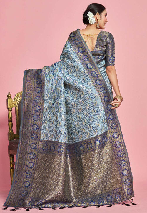 Kanchipuram Art Silk Saree in Grey