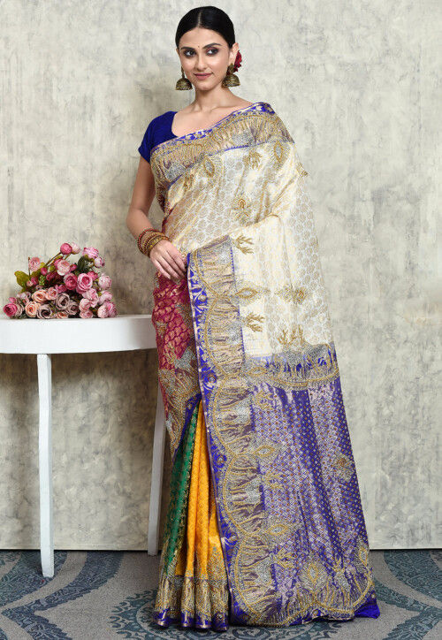 Multi-Color Silk Printed Saree