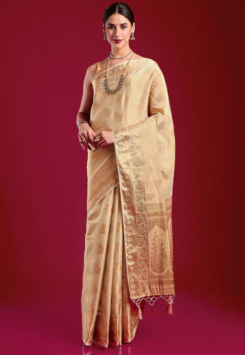 Kanchipuram Saree in Beige