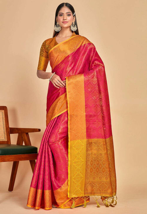 Kanchipuram Saree in Fuchsia