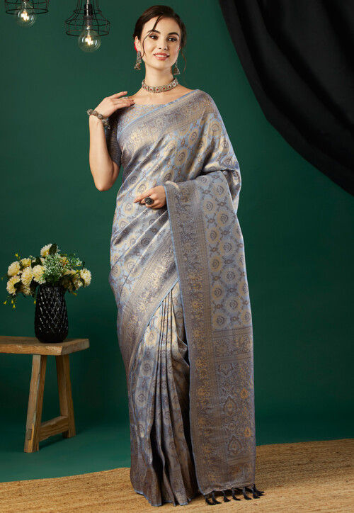 Kanchipuram Saree in Grey
