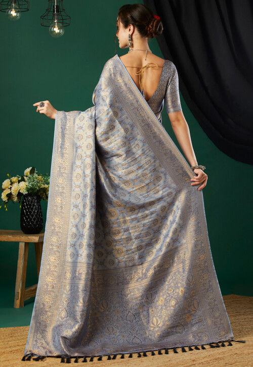 Kanchipuram Saree in Grey