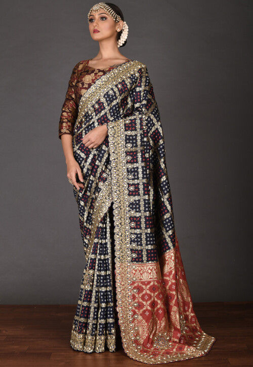 Kanchipuram Saree in Navy Blue