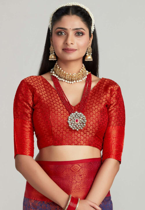 Kanchipuram Saree in Navy Blue