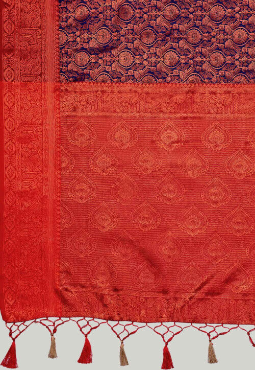 Kanchipuram Saree in Navy Blue