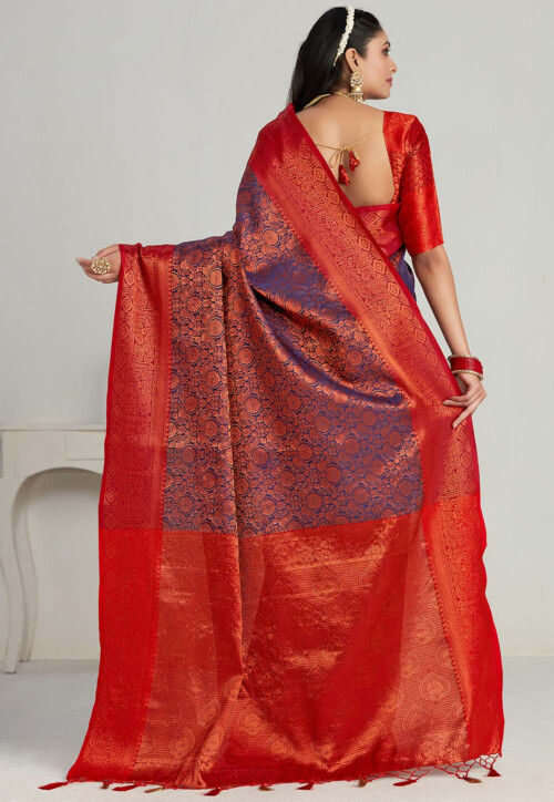 Kanchipuram Saree in Navy Blue