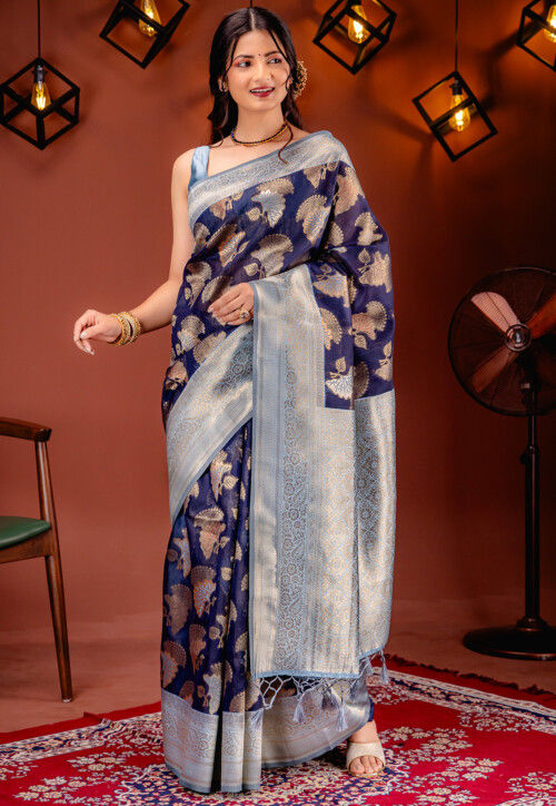 Kanchipuram Saree in Navy Blue