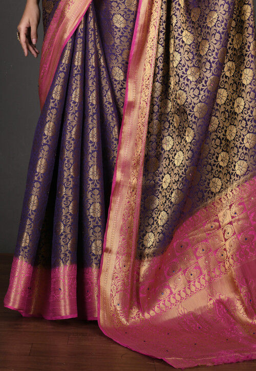 Kanchipuram Saree in Navy Blue