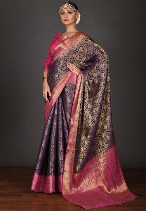 Kanchipuram Saree in Navy Blue