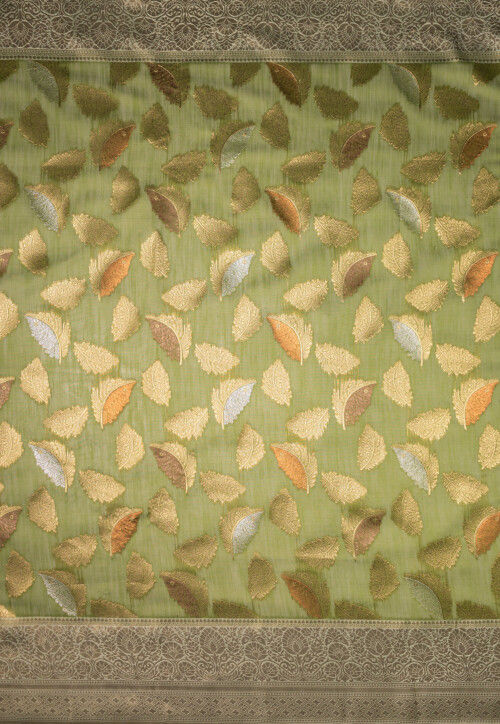 Kanchipuram Saree in Olive Green