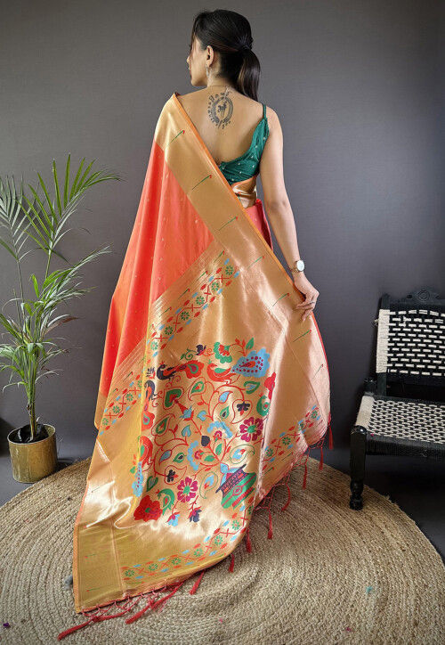 Kanchipuram Saree in Orange
