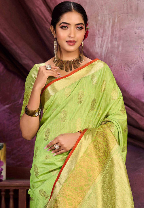 Buy Kanchipuram Saree in Pastel Green Online SNGA5128 Utsav Fashion