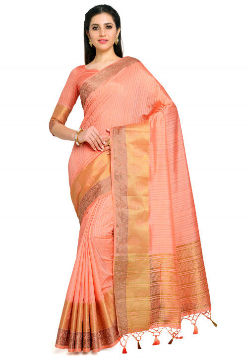 Kanchipuram Saree in Peach