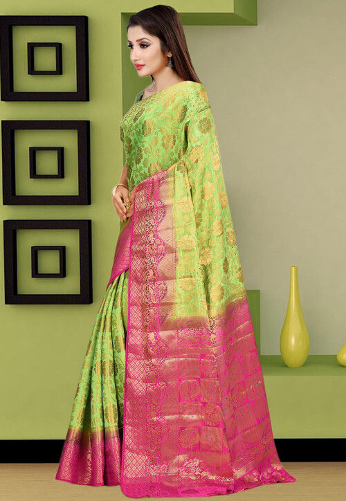 Baby Mush Pink Elegance Kanchipuram Light Silk Saree SS17033 – Capell Haute  Couture
