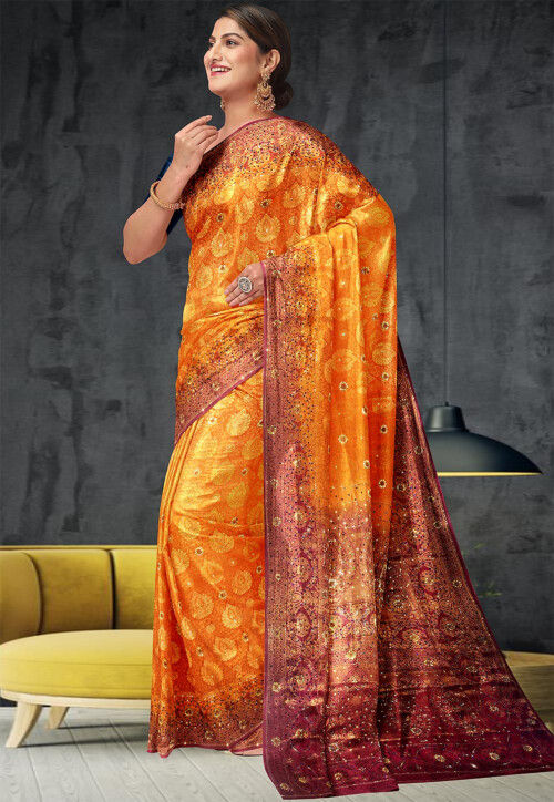 Exquisite Orange kanjivaram Silk Saree With Blouse, Kanjivaram Saree,  कांचीपुरम साड़ीज - Bhakti Silk Mills, Surat | ID: 2850501953297