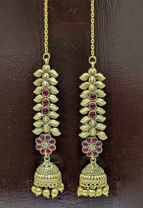 Kemp Stone Studded Jhumka Style Earrings