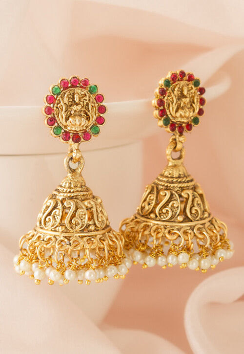 Kemp Stone Studded Jhumka Style Earrings
