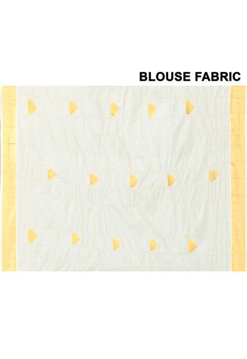 Kerala Kasavu Pure Cotton Saree in Off White