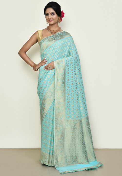 Printed Banarasi Khadi Silk Saree, Saree Length : 6.5 Mtr, Feature :  Anti-wrinkle, Shrink-resistant at Best Price in Mau