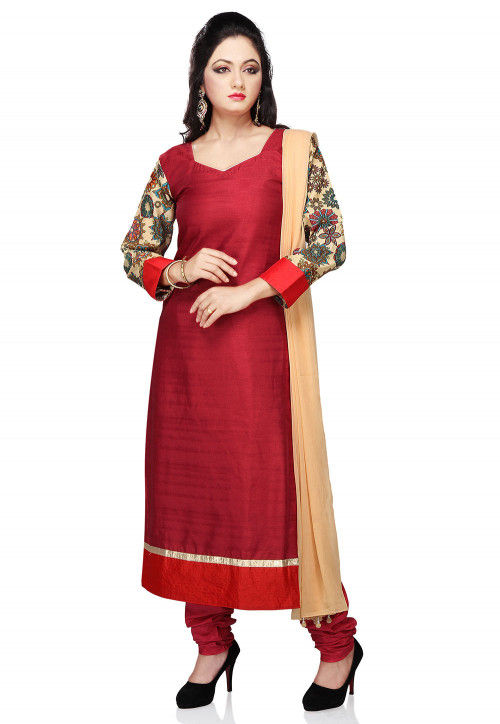 Eid Special Pink Color Designer Party Wear Palazzo Salwar Suit In Bhagalpuri  Silk Fabric With Artistic Embroidery Work
