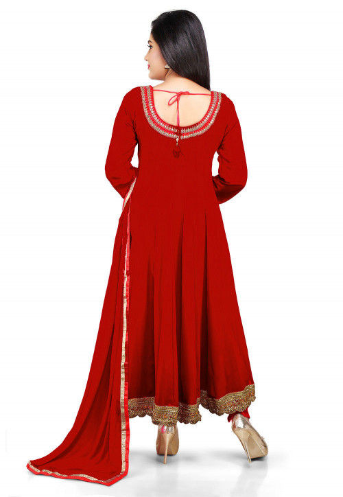 plain georgette anarkali suits