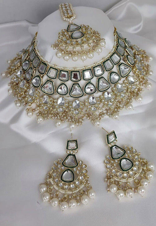 Buy Kundan Choker Necklace Set Online JDN372 Utsav Fashion