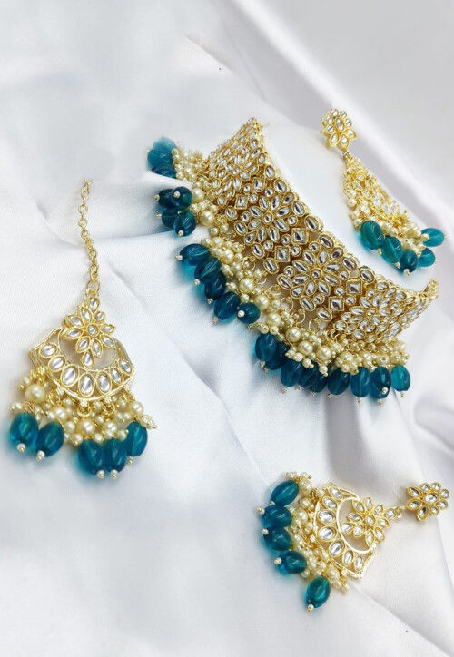 Kundan Choker Necklace Set JNV1191